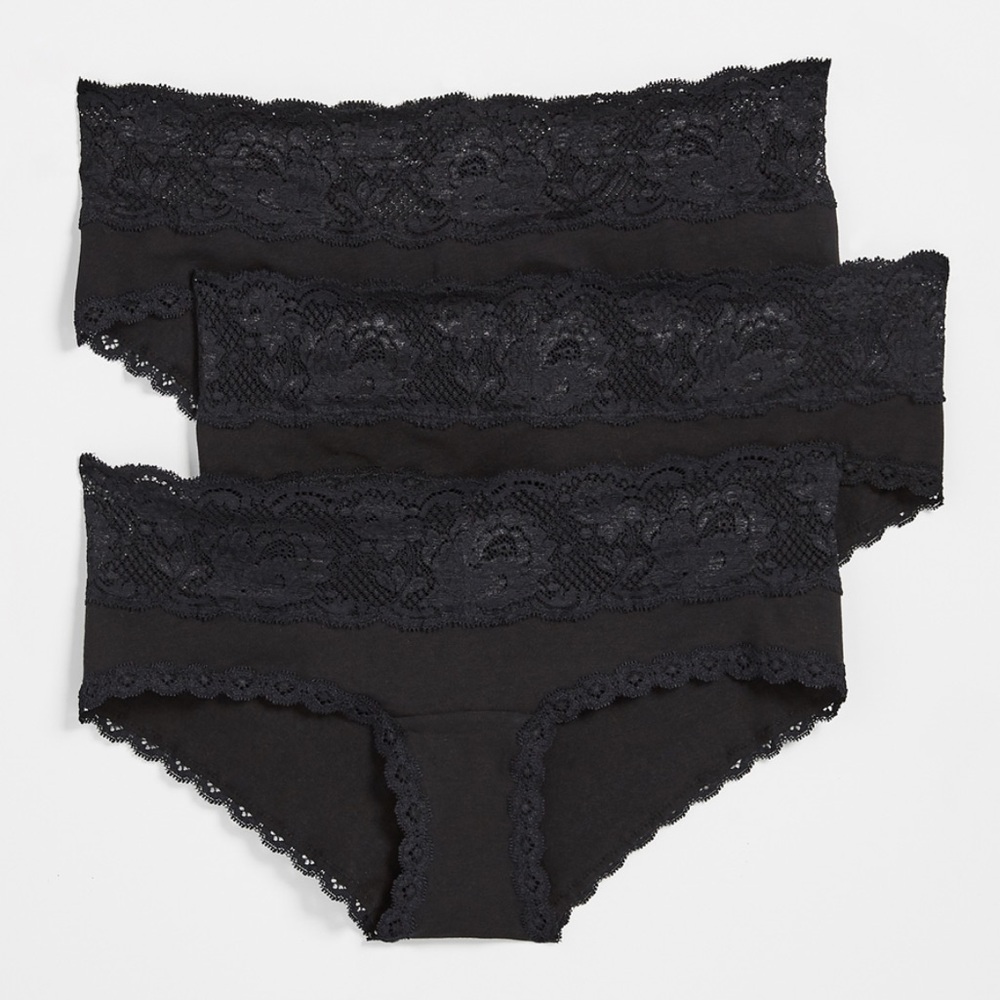 Small Cosabella Never Say Never Boyshort Maternity Panties Black 3-pack